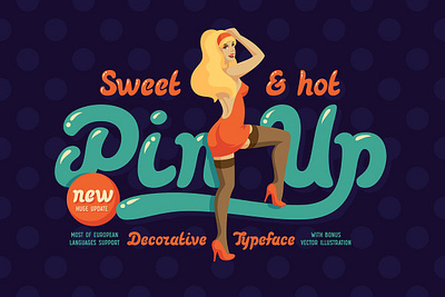 Pinup New! Font and Illustration app branding design graphic design illustration logo typography ui ux vector