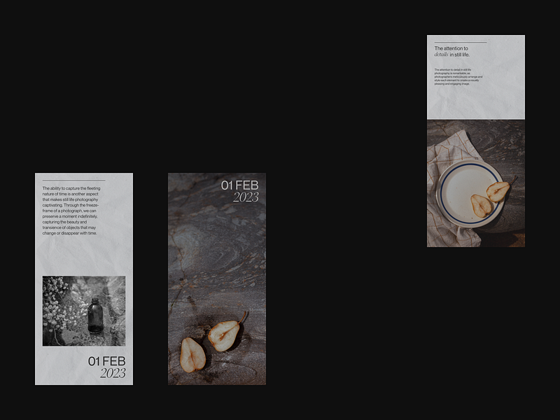 Editorial Concept 01 design minimal mobile page photography stillife ui ui ux design