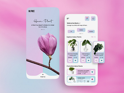 Plants Ui app branding design graphic design illustration logo typography ui ux vector