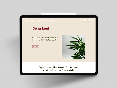 Landing Page iPad Pro / Delta Leaf cannabis ipad ipadpro landing landingpage mobile web webdesign weed