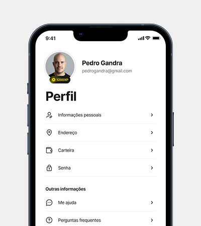 Take - Profile account app mobile profile