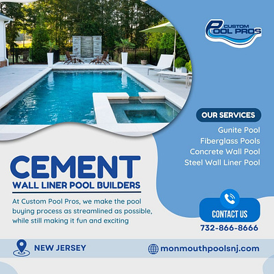 Cement Wall Liner Pool Builders NJ cementwalllinerpool poolbuilders poolconstruction pooldesigns