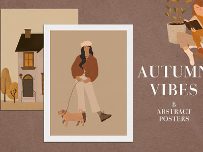 8 Autumn Vibes Abstract Posters