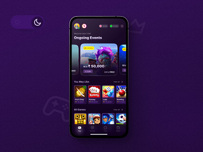 Gaming App MPL Re-Imagined Dark Version design esports gamified gaming app illustration minimal onlinegame ui ui design uiux