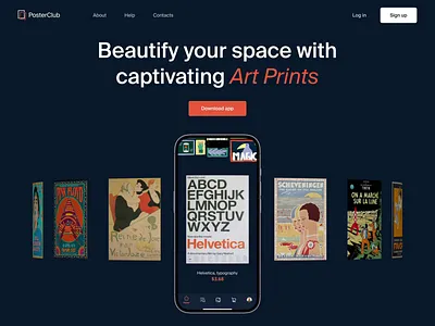 Poster App Landing Page Interactions animation app design application branding design ecommerce graphic design illustration interaction design interface landing page mobile design motion graphics poster ui user experience user interface ux web design web marketing