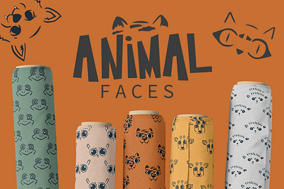 Animal faces animal art colorful cute design draw fabric graphic design illustration kids pattern