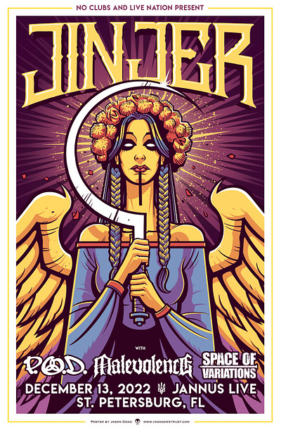 Jinjer gigposter gigposter illustration jason goad rock poster