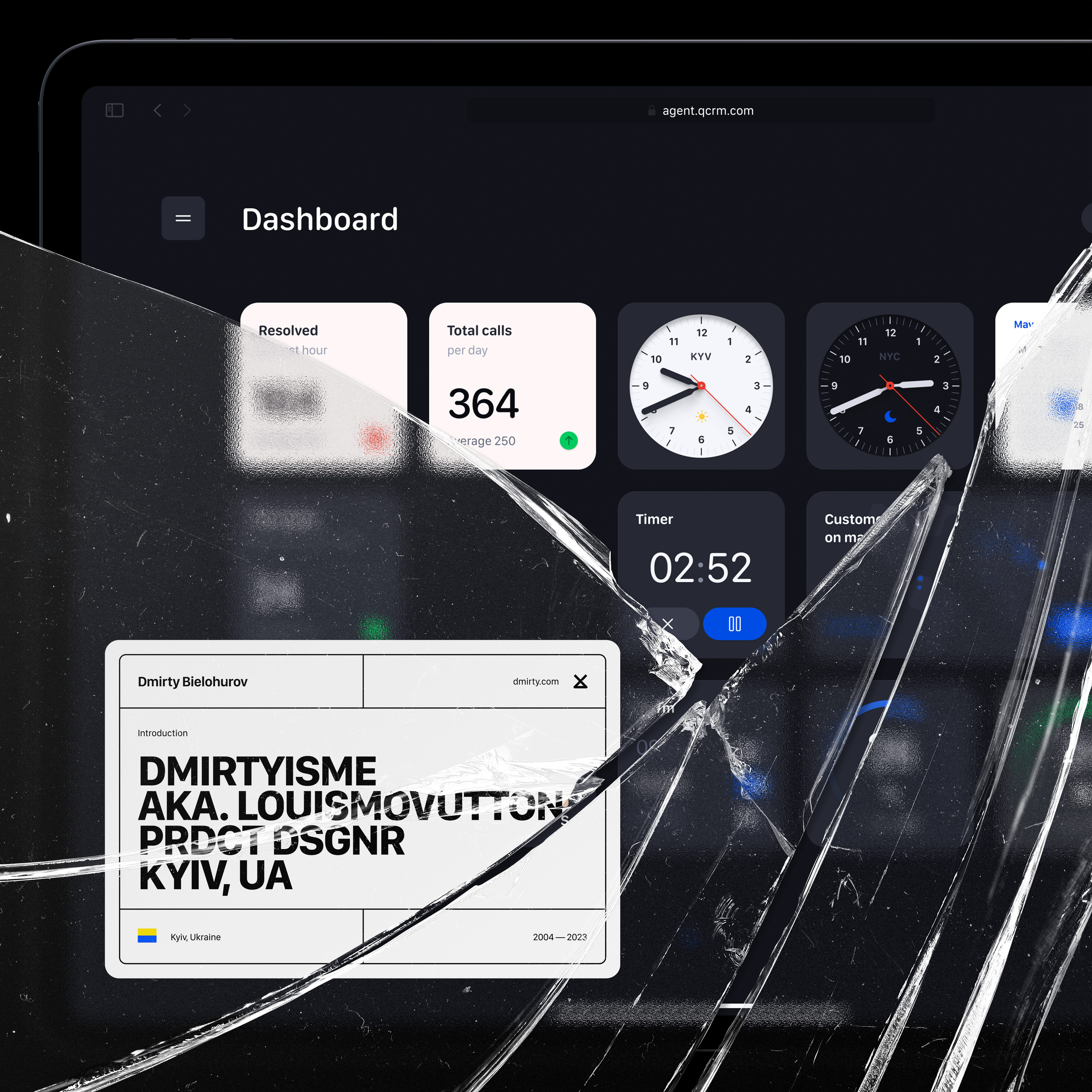 QCRM ® Dashboard ⨲ Widgets dashboard ui