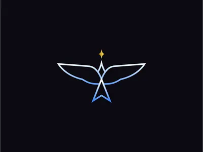 North Kite Bird bird branding creative design eagle kite lines logo minimal north north kite bird polar star polaris pole star