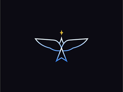 North Kite Bird bird branding creative design eagle kite lines logo minimal north north kite bird polar star polaris pole star