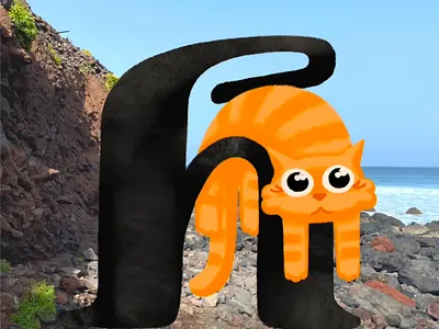 Letter h 36daysoftype animation blink cat design ginger illustration orange pet procreate procreate app typography