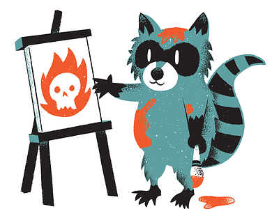 I made this... art editorial editorial illustration illustration painting raccoon art racoon share texture