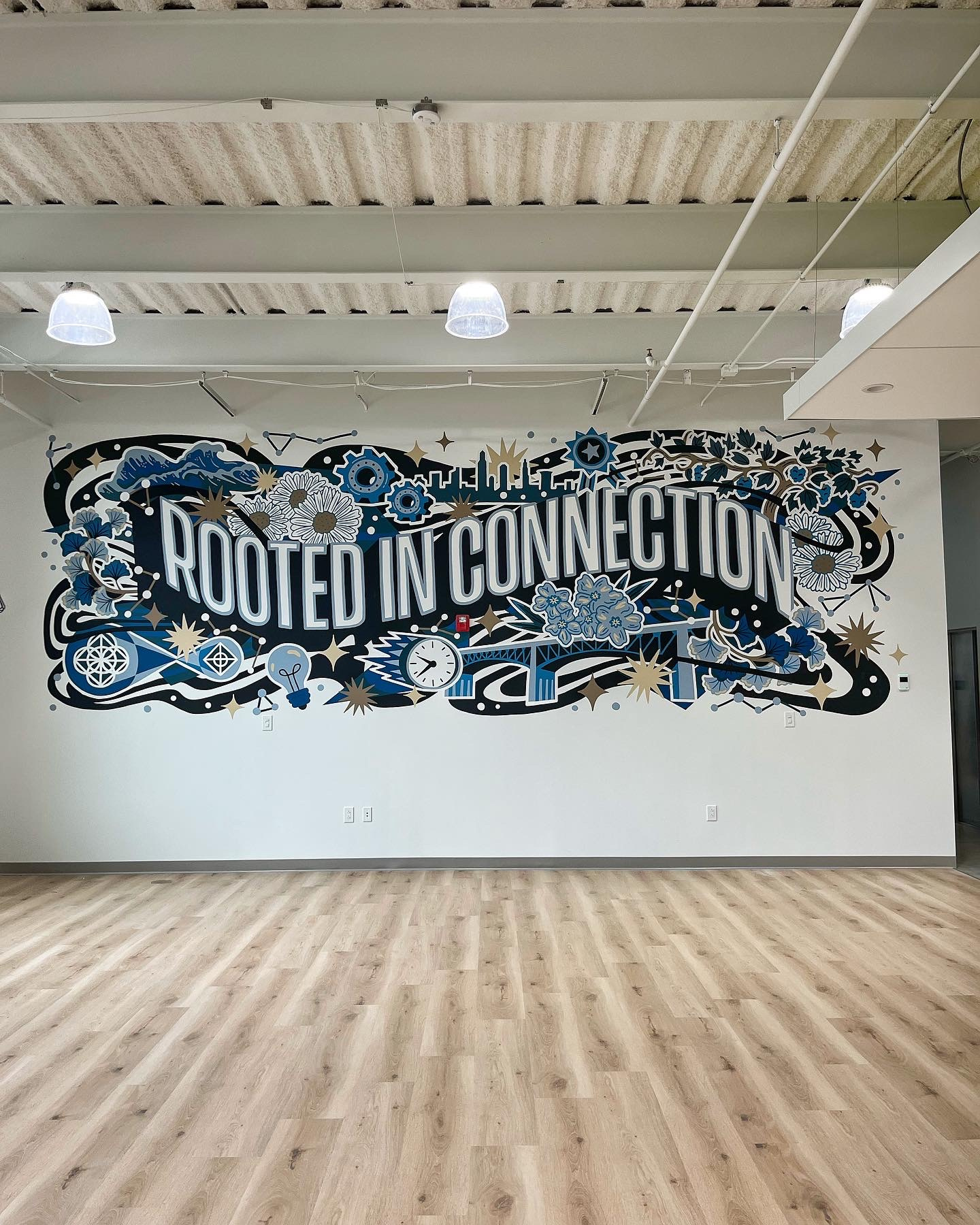 Hunter Office Mural design handlettering icon design illustration lettering mural office mural typography