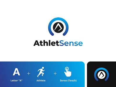 AthletSense Logo Design app athlete booking brand brand identity branding design graphic design illustration logo logo design minimalist logo reservation sense sport sports startup startup logo