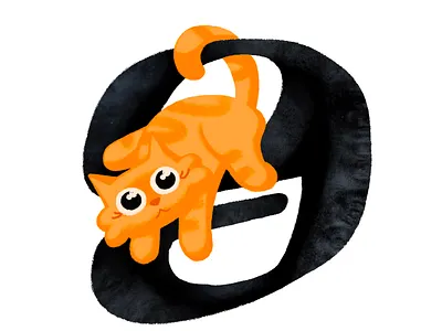 Letter g 36daysoftype animation cat design ginger illustration ocean orange pet procreate procreate app sunrise tail typography