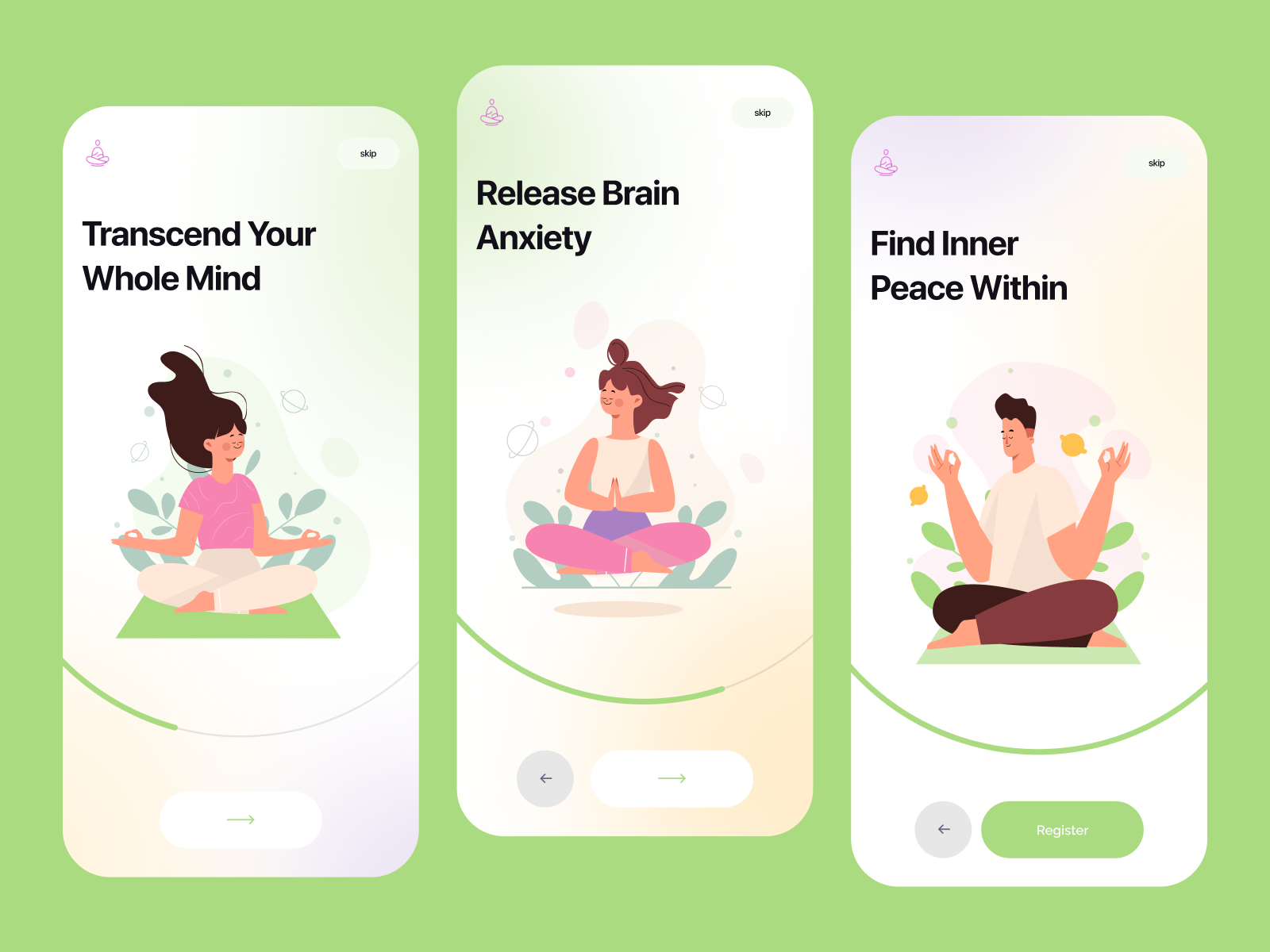 YOGA APP 2023 design design process designers following graduation project popular trendy ui uidesign uiux ux uxdesign yoga app