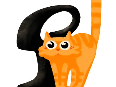 Letter f 36daysoftype animation cat design ginger illustration orange pet procreate procreate app