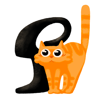 Letter f 36daysoftype animation cat design ginger illustration orange pet procreate procreate app