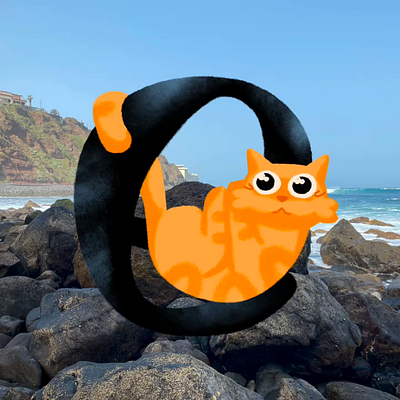 Letter e 36daysoftype animation cat design ginger illustration orange pet procreate procreate app
