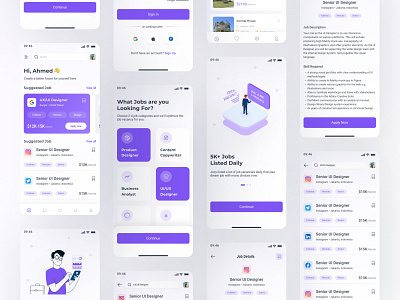 Job Search Platform UI Design branding design graphic design illustration logo ui ui ux ui ux design user interface ux design