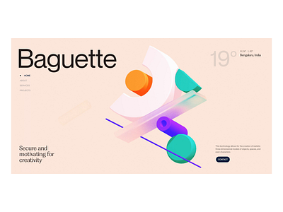 Baguette 3d adobe cc after effect animation color composition design graphic design graphic design illistration illustration logo menu motion graphics sketch spline ui