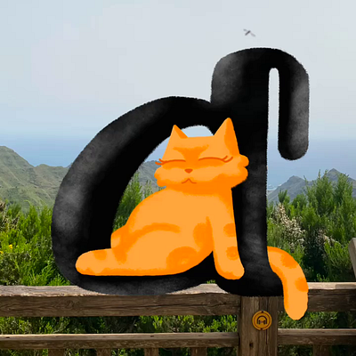 Letter d 36daysoftype animation cat character design illustration mountain pet procreate procreate app