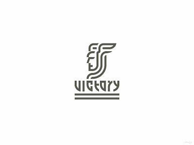 VICTORY head letters linea logo minimalism v victory