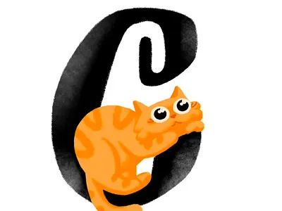 Letter C 36daysoftype animation cat character design ginger illustration orange pet procreate procreate app