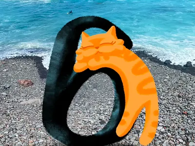 Letter b 36daysoftype animation cat character design ginger illustration orange pet procreate procreate app typography