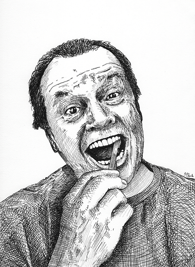 Celebrities Doing Everyday Things drawing pen and ink