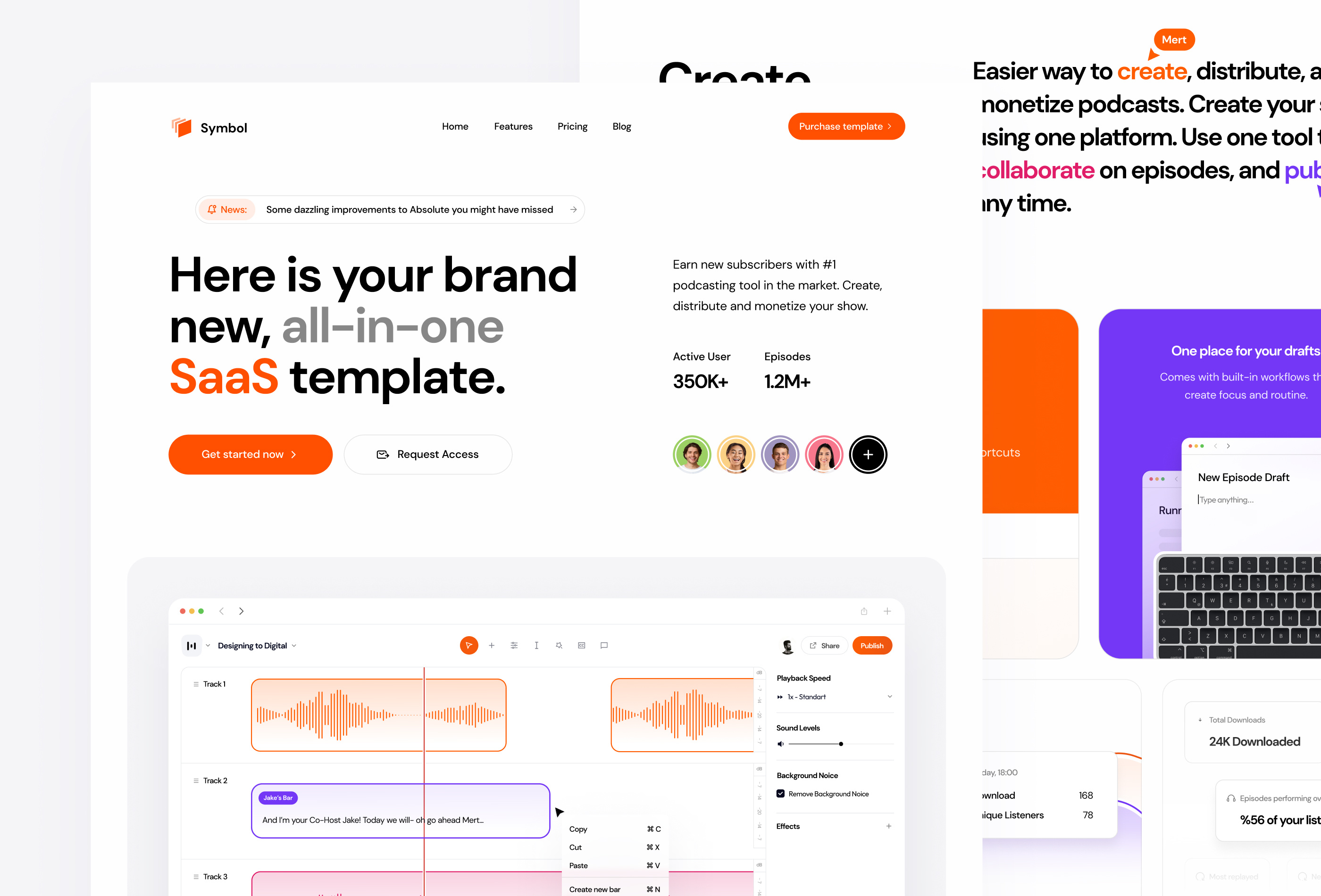 Symbol Framer Template design framer landing page theme ui ux