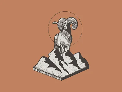 Ram Illustration americana brand branding colorado design drawing etching goat graphic design illustration inking logo mental health mountain ram sheep utah vector vintage