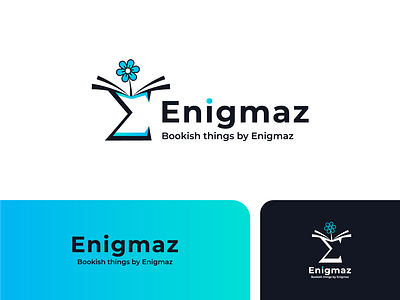 Enigmaz Logo Design book books brand brand identity branding design flower graphic design illustration libararian library logo logo design minimalist logo read sigma