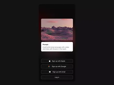Log in page for an AI Image Generator App ai app dailyui log in sign up ui