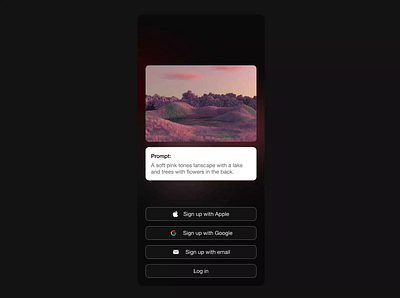 Log in page for an AI Image Generator App ai app dailyui log in sign up ui