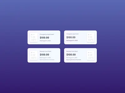 Monthly Charge bill card design invoice product design receipt transaction ui ux