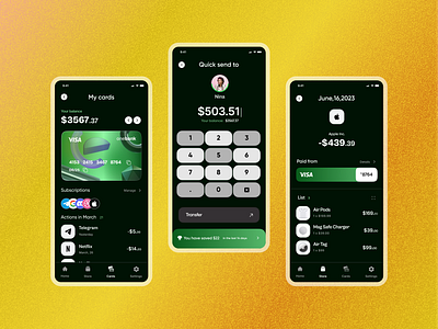 Online Banking App Concept banking app build dark mode design designdrug ui