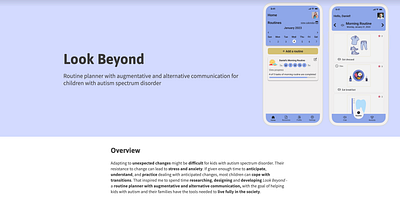 Look Beyond - mobile app for kids with autism and their families design mobile mobileapp productdesign ui ux