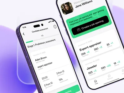HR-TECH MOBILE APP | Ninen app design graphic design hr interface interview light minimal mobile tech ui ux