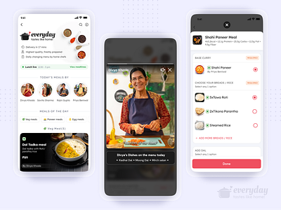 Everyday - tastes like home 3d animation app food ui