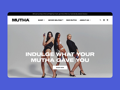 MUTHA Cosmetics Homepage beauty cosmetics desktop design ecommerce homepage landing page mobile design ui ui design web design