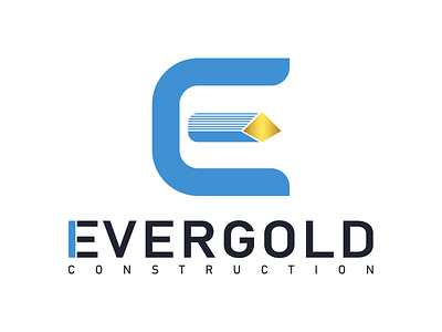 EVERGOLD Construction Flat Design branding design graphic design illustration illustrator logo logo design vector