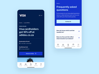 Visa Cards Africa Platform app design interaction design product design ui ux