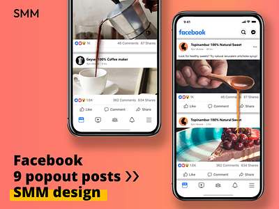 Facebook popout posts (SMM design) design facebook social media