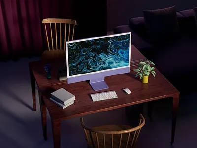 iMac 24 Mockup 02 3d 3d animation after effects animation apple c4d cinema 4d display gradient imac imac 24 mockup mockups monitor redshift render screen