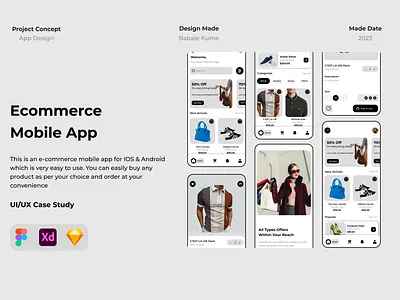 E-Commerce Shopping Mobile App Design (UI/UX Case Study) clothes app e commerce app shopping app ui design