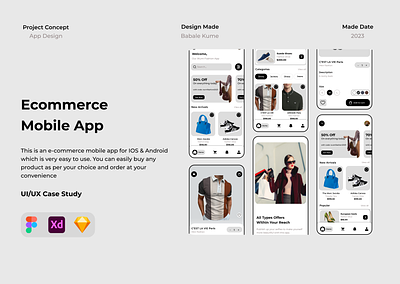 E-Commerce Shopping Mobile App Design (UI/UX Case Study) clothes app e commerce app shopping app ui design
