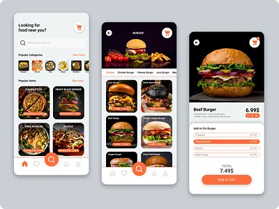 Food Delivery App Design adobe xd adobexd app appdesign figma foodapp ios mobileapp product design prototype ui ui ux wireframe