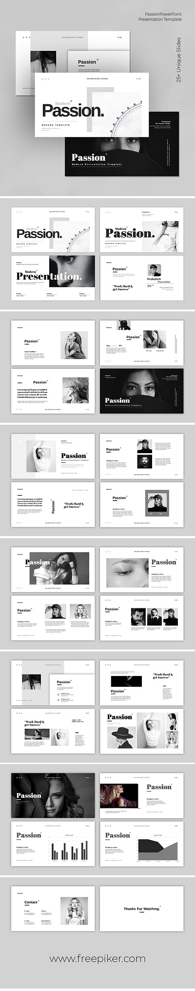 Passion Presentation Template brand branding cleam corporate design graphic design guideline illustration minimal simple