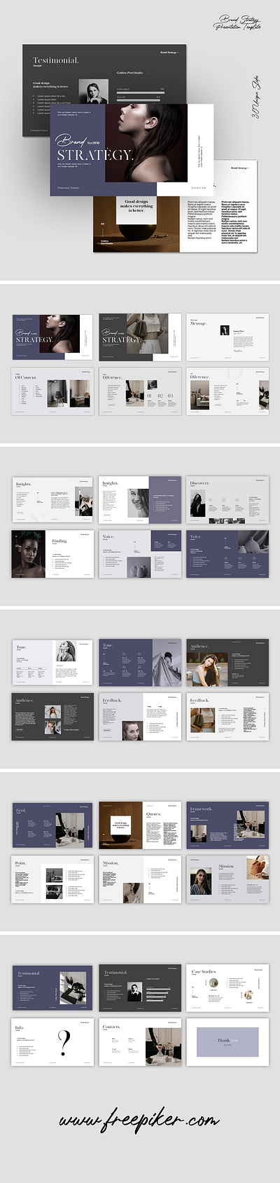 Brand Strategy Presentation Template brand branding clean corporate design graphic design guideline illustration minimal multipurpose presentation strategy template vector